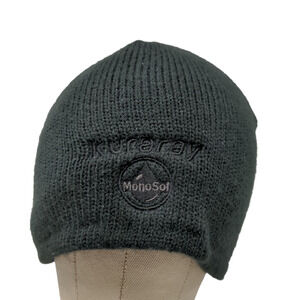 Unbranded Men's Knit Beanie Hat Cap Black Mono Sol Embroidered Logo